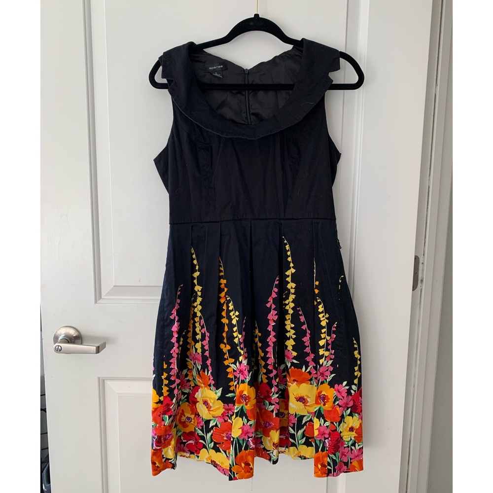Spense Black Floral Dress